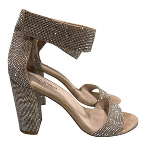 Jeffrey Campbell Shoes Womens Size 8.5 Lindsay-JS Block Heel Sandals Crystal